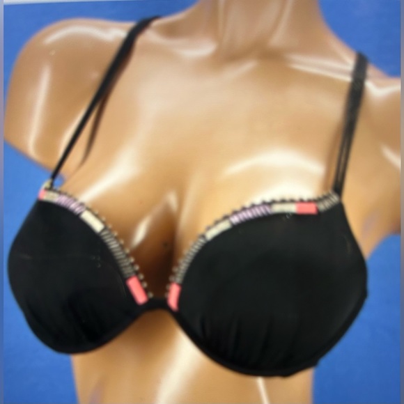NWT Victoria’s Secret Black Padded “The Gorgeous” Bikini Top 34B - Picture 8 of 8